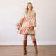 Apricot Colorful Stripe Khai Mini Dress