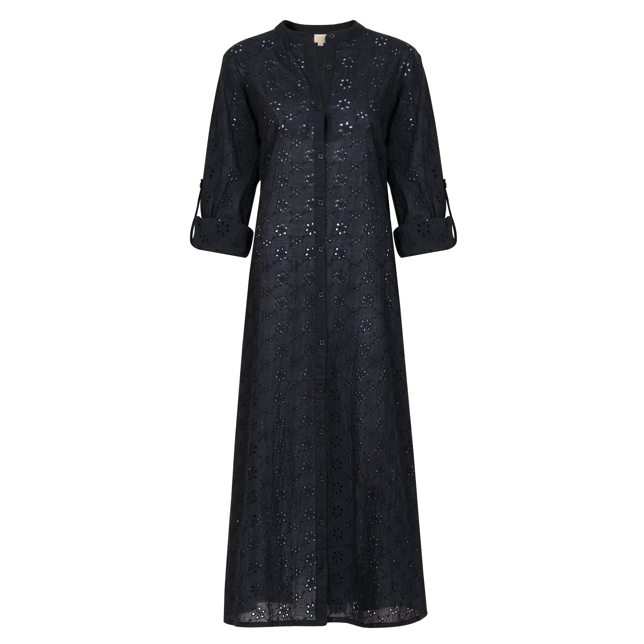 Sunshine Tienda® Black Eyelet Swizzle Dress