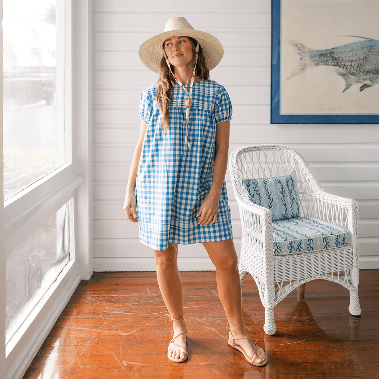 Blue Bay Gingham Penny Dress XS