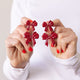 Burgundy Bow Dangles