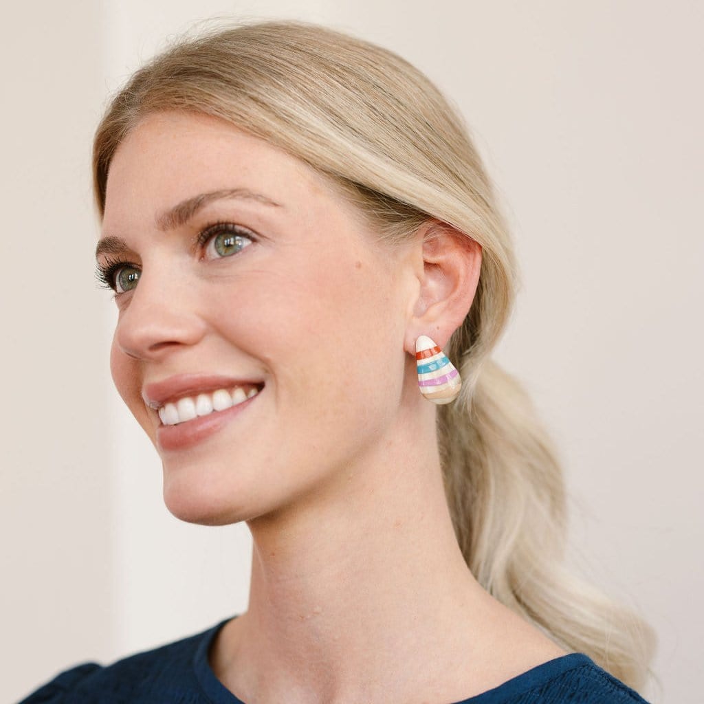 Sunshine Tienda® Colorful Stripe Dew Drop Earrings