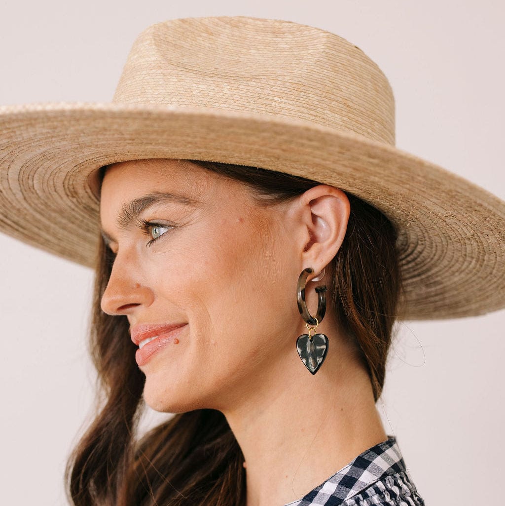 Sunshine Tienda® Marbled Hoop with Heart Dangles