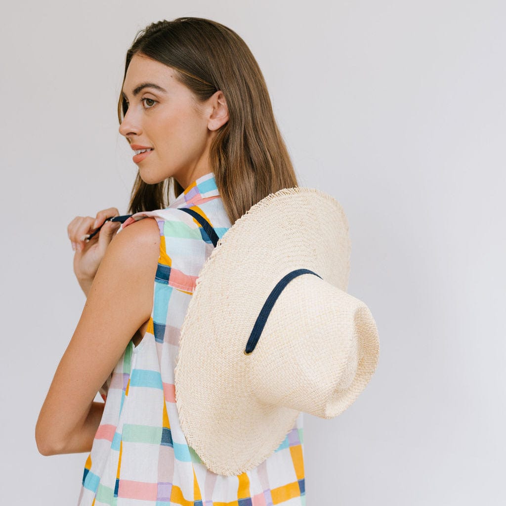 Sunshine Tienda® Natural Wide Brimmed Palm Fringe Hat
