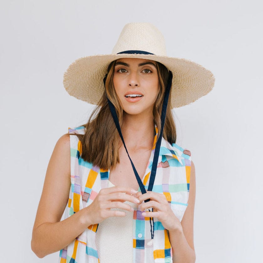 Sunshine Tienda® Natural Wide Brimmed Palm Fringe Hat