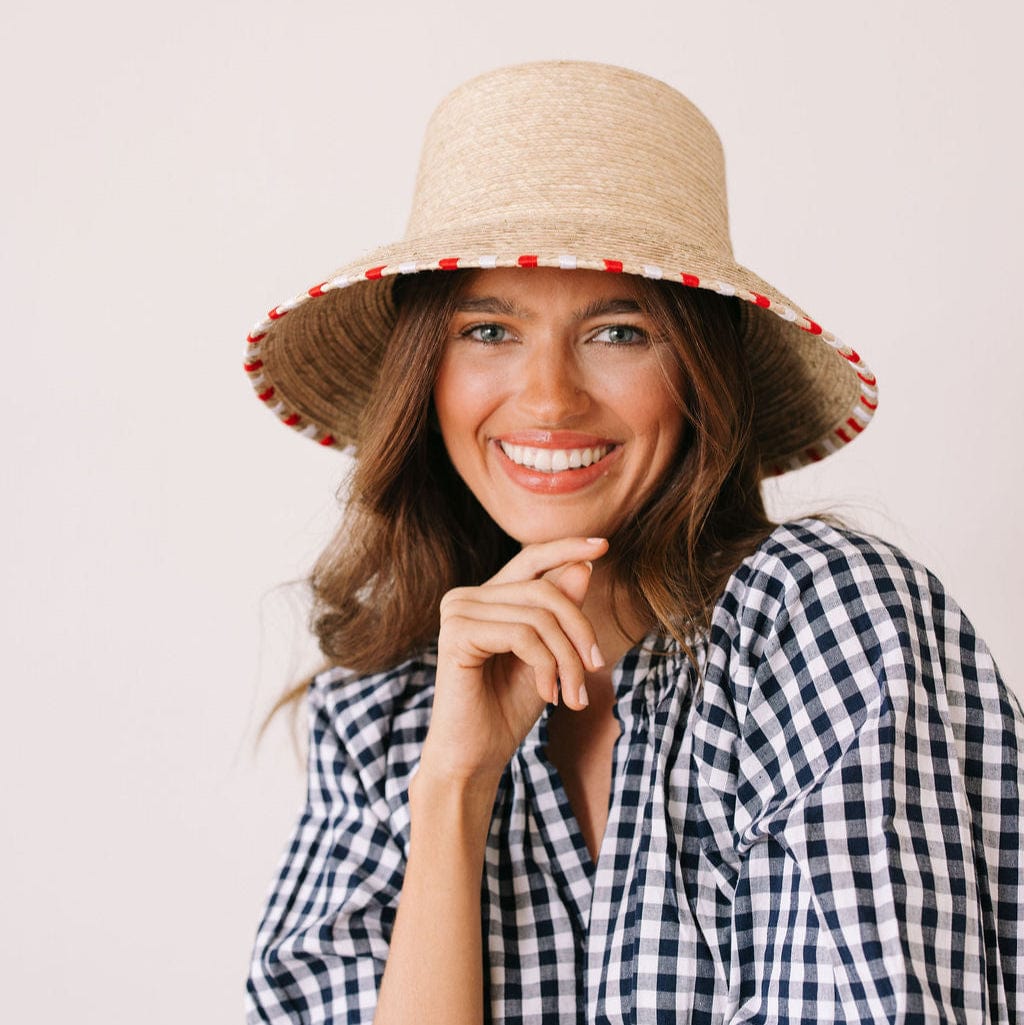 Sunshine Tienda® Red and White Bucket Hat