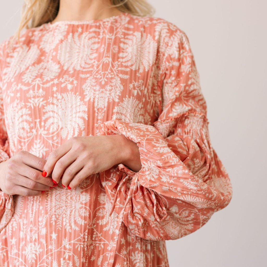 Sunshine Tienda® Rose Gilded Palm Khai Mini Dress