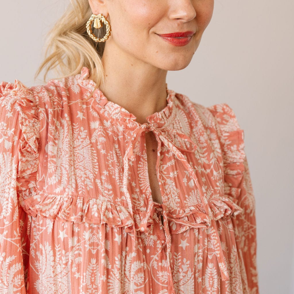 Sunshine Tienda® Rose Gilded Palm Paradise Maxi Dress