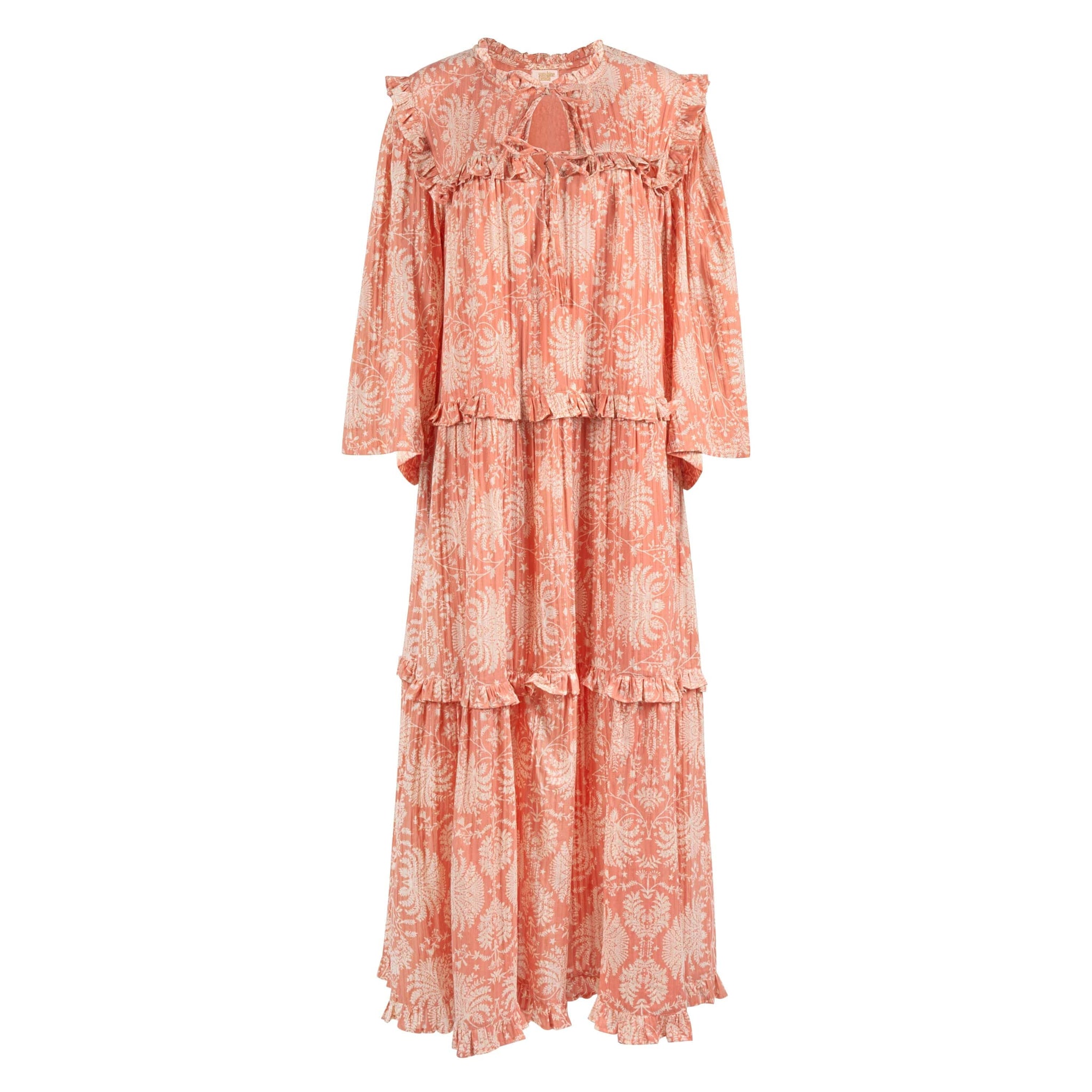 Sunshine Tienda® Rose Gilded Palm Paradise Maxi Dress