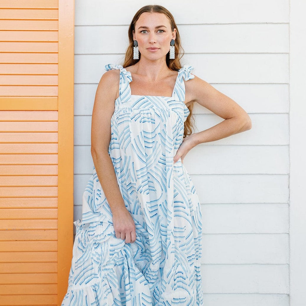 Sunshine Tienda® Shark Stripe Florence Dress