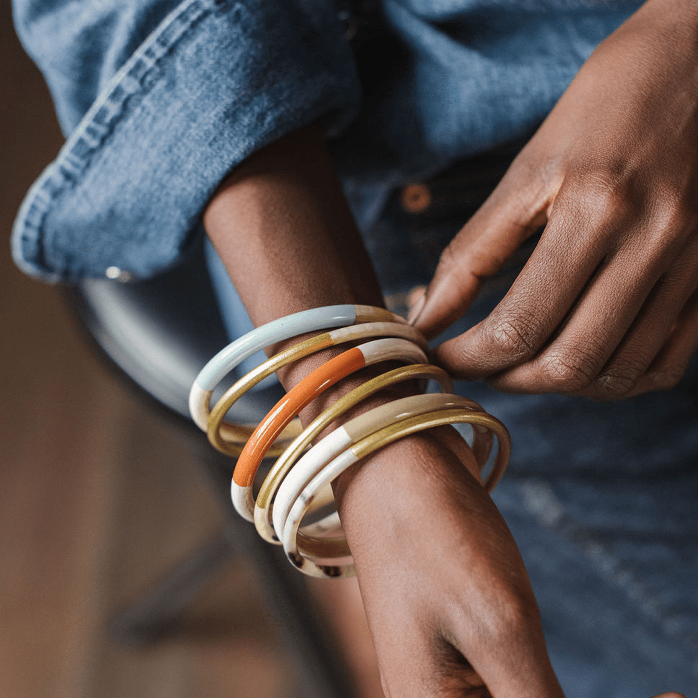 Sunshine Tienda® Autumn Metallic Bangle Set