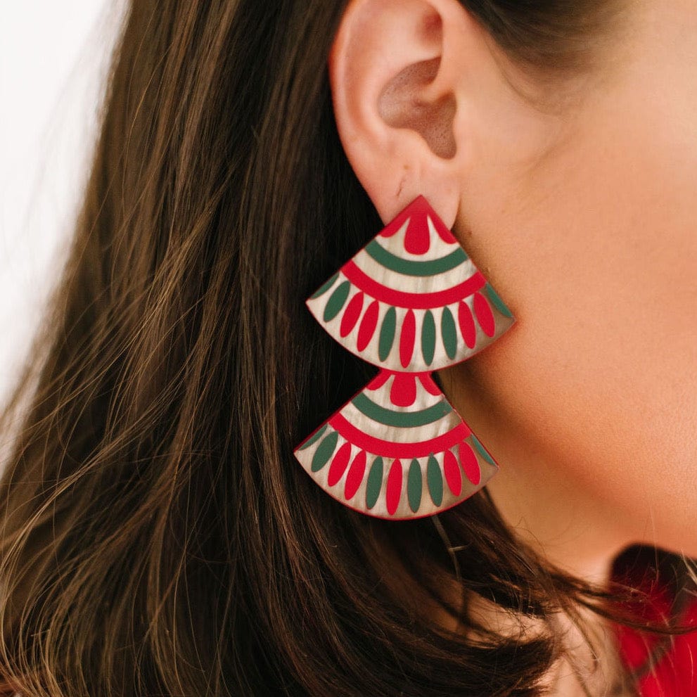 Sunshine Tienda® Navidad Double Tile Earring