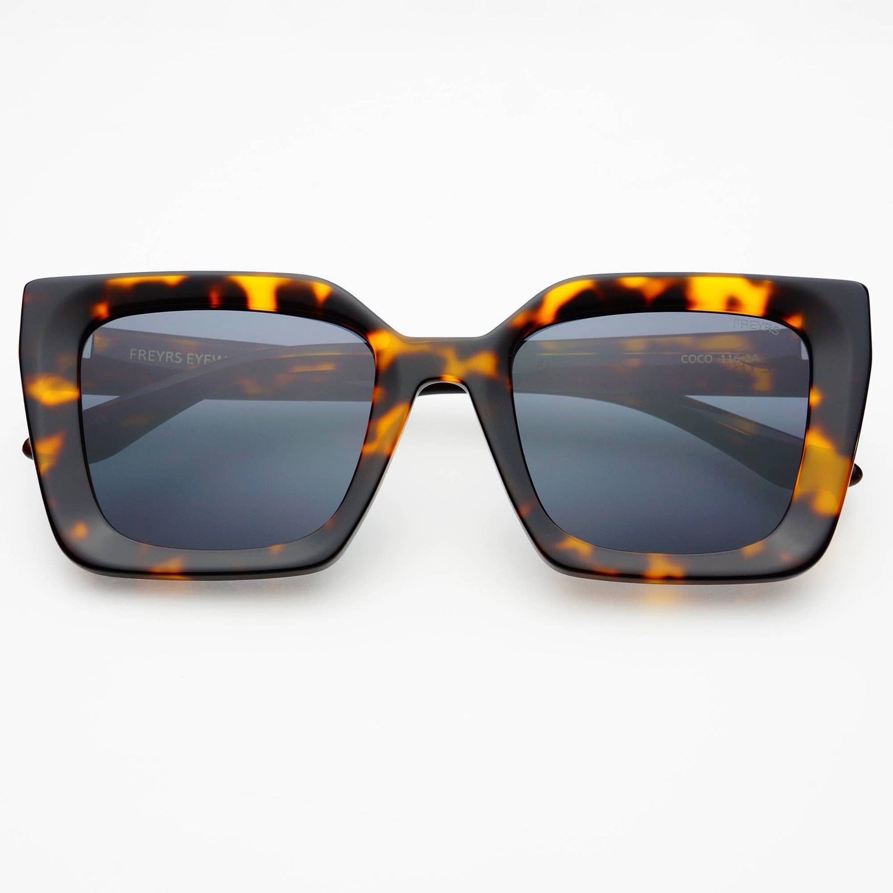 FREYRS Eyewear Coco Acetate Womens Square Sunglasses  : Tortoise / Gray