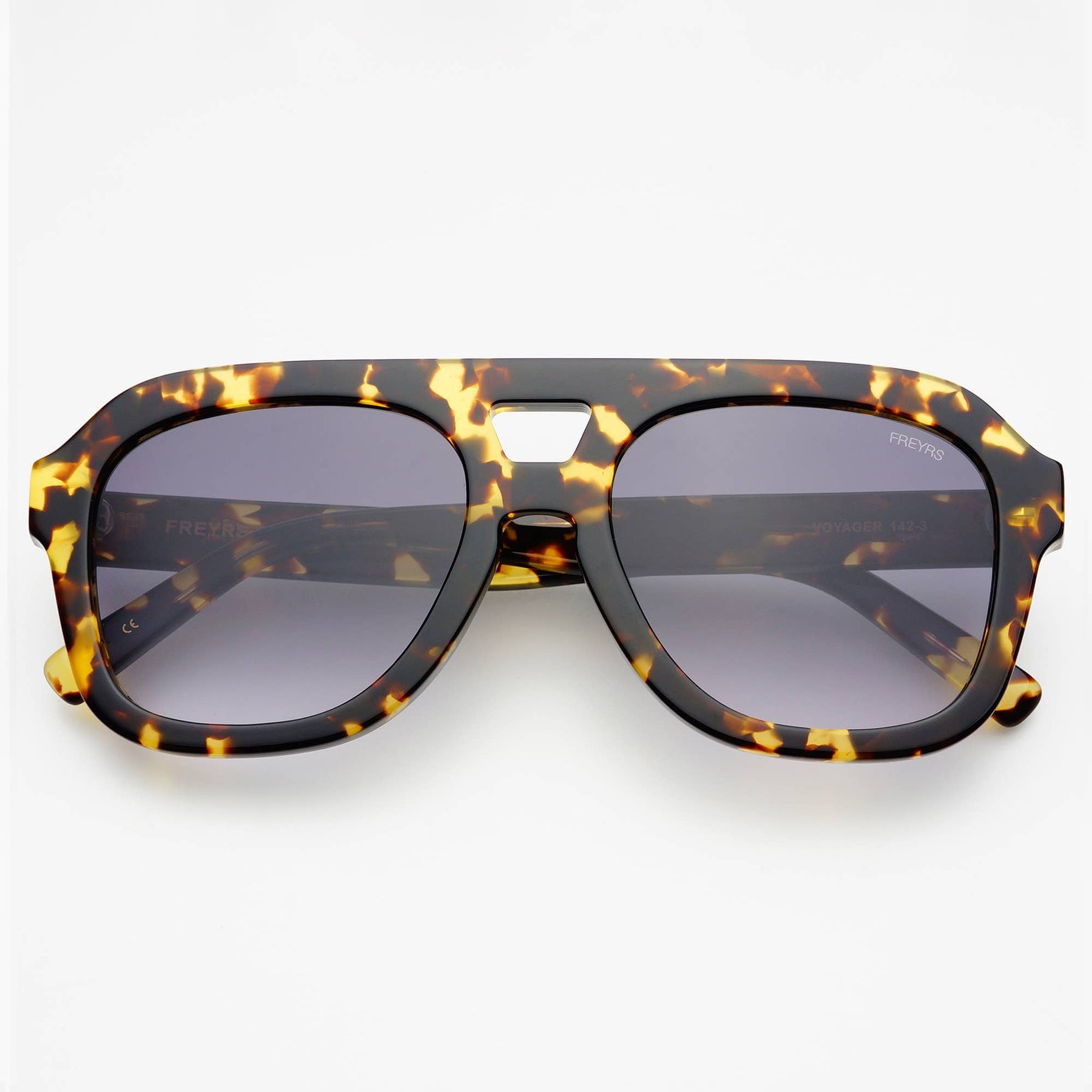 FREYRS Eyewear Voyager Acetate Oversized Aviator Sunglasses: Yellow tortoise