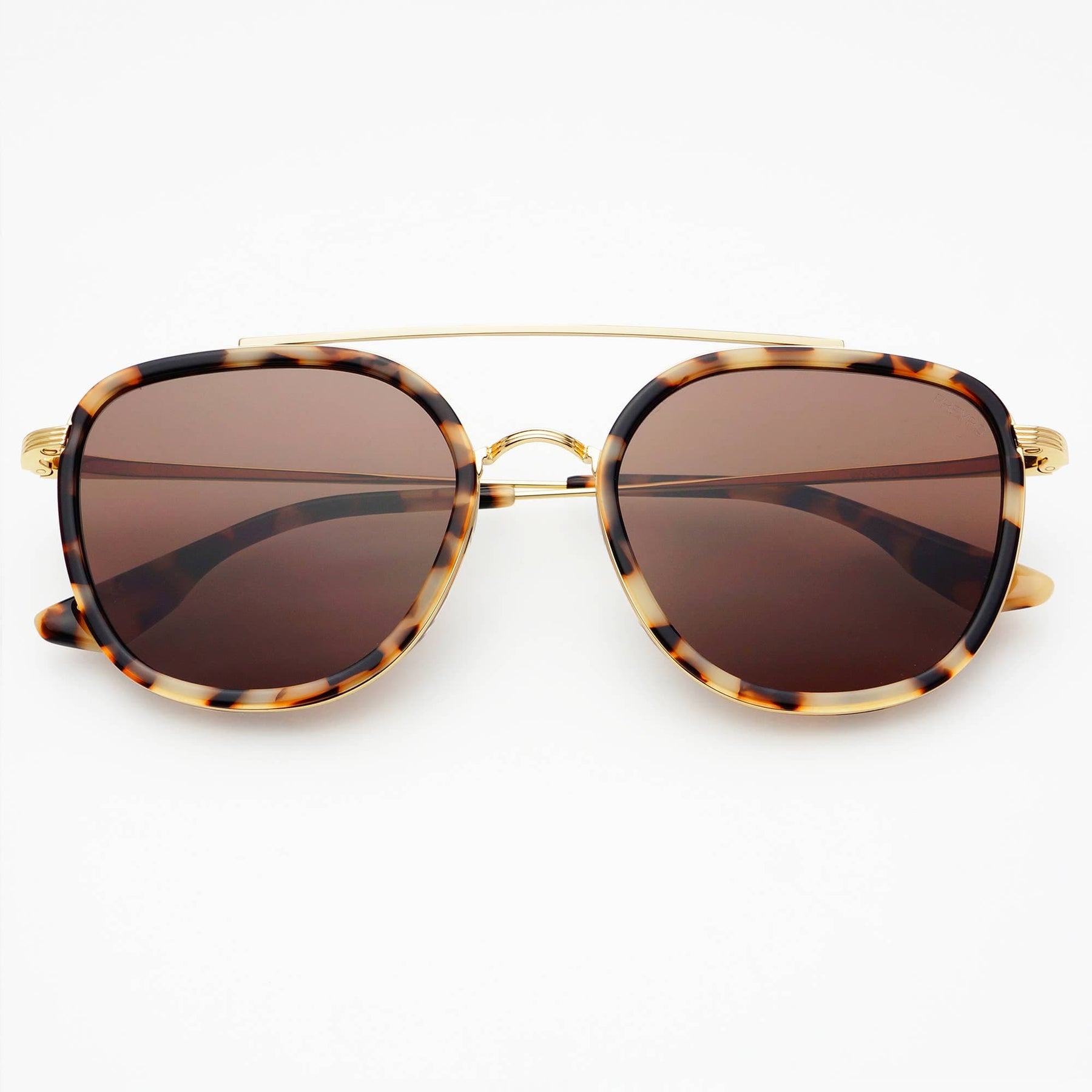 FREYRS Eyewear Weston Acetate Round Unisex Sunglasses: Milky Tortoise / Brown