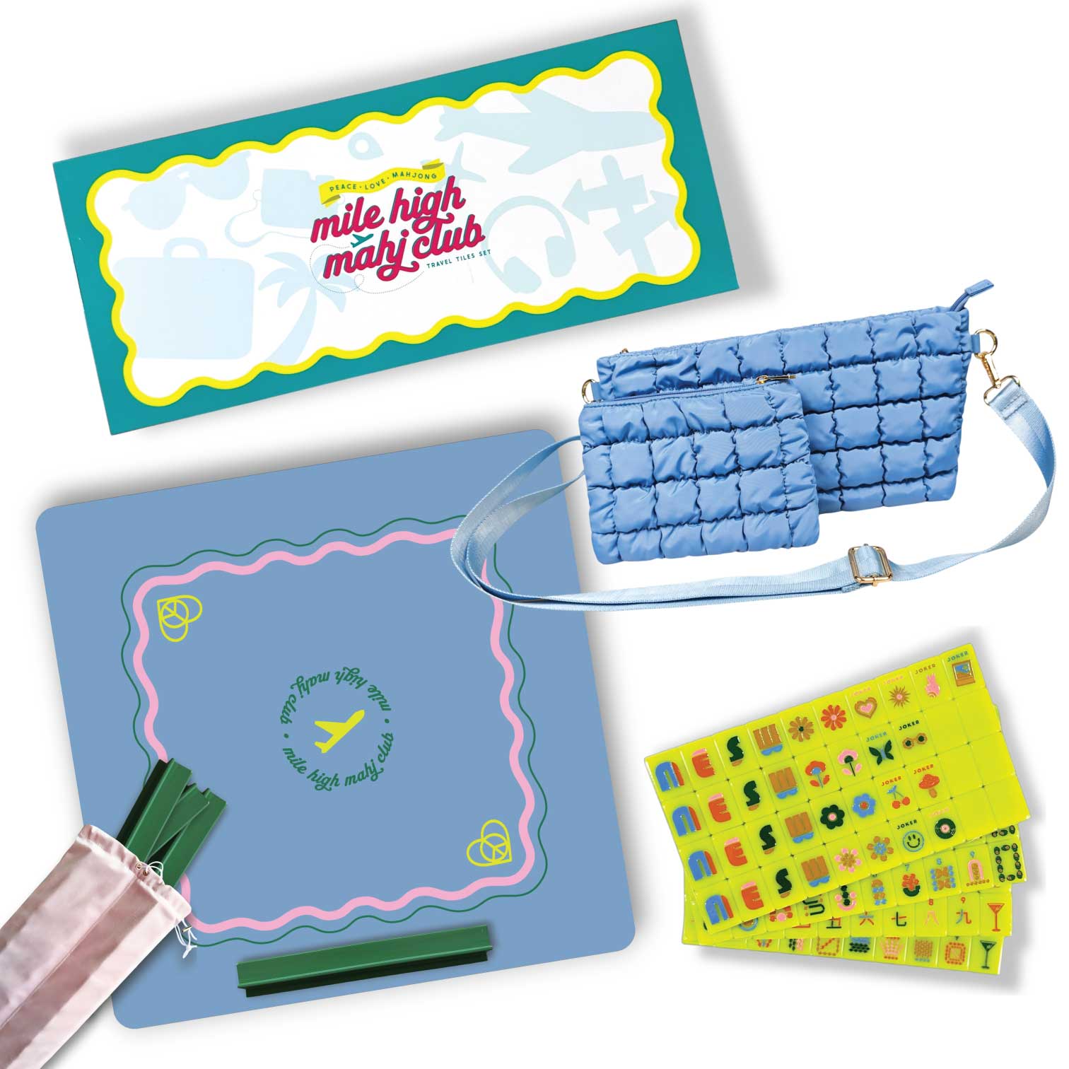 Peace Love Mahjong Mod Chartreuse Mahjong Travel Tile Set