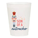 Son Of A Nutcracker Christmas Frosted Cups - Pack of 10