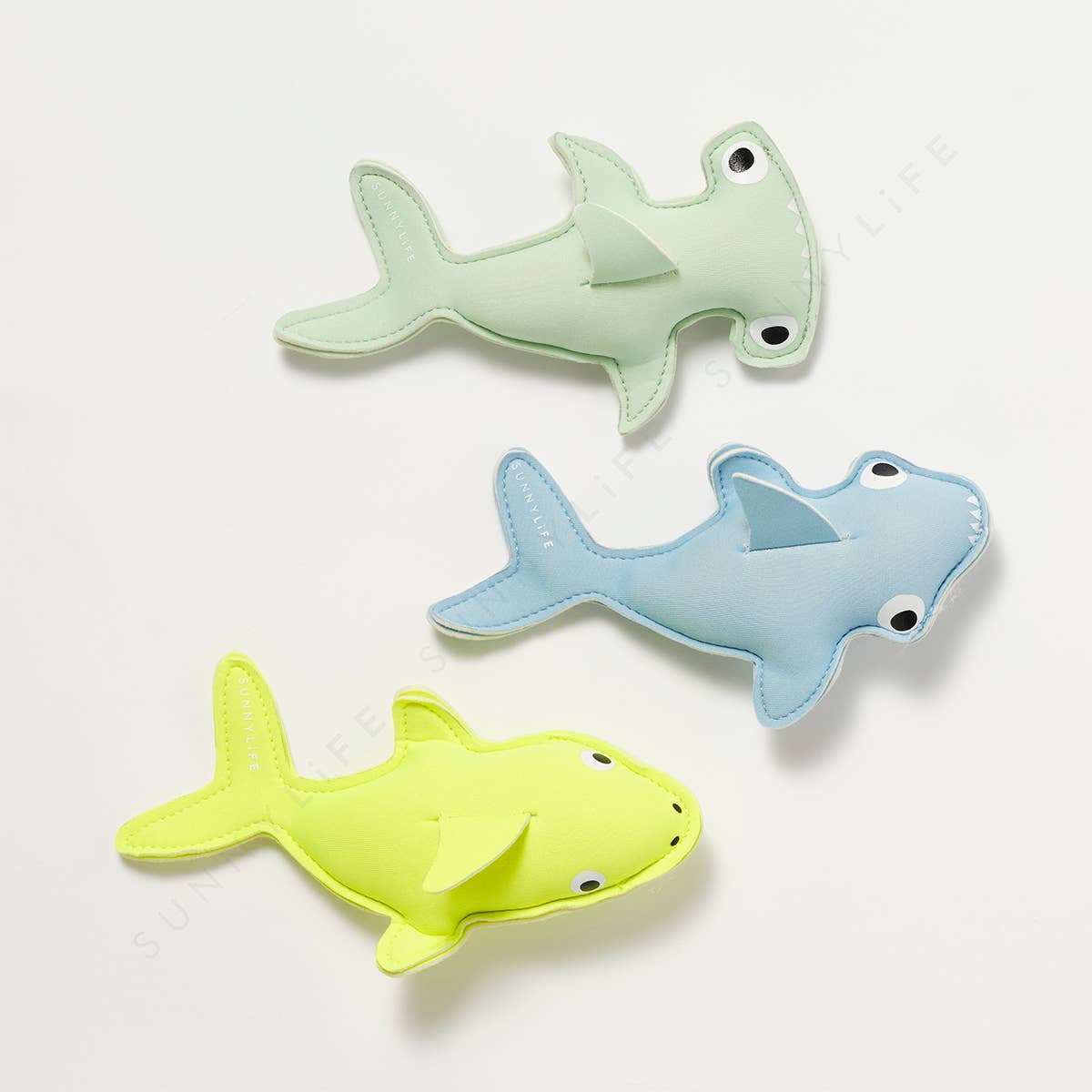 Sunnylife Salty the Shark Dive Buddies Aqua Neon Yellow Set of 3