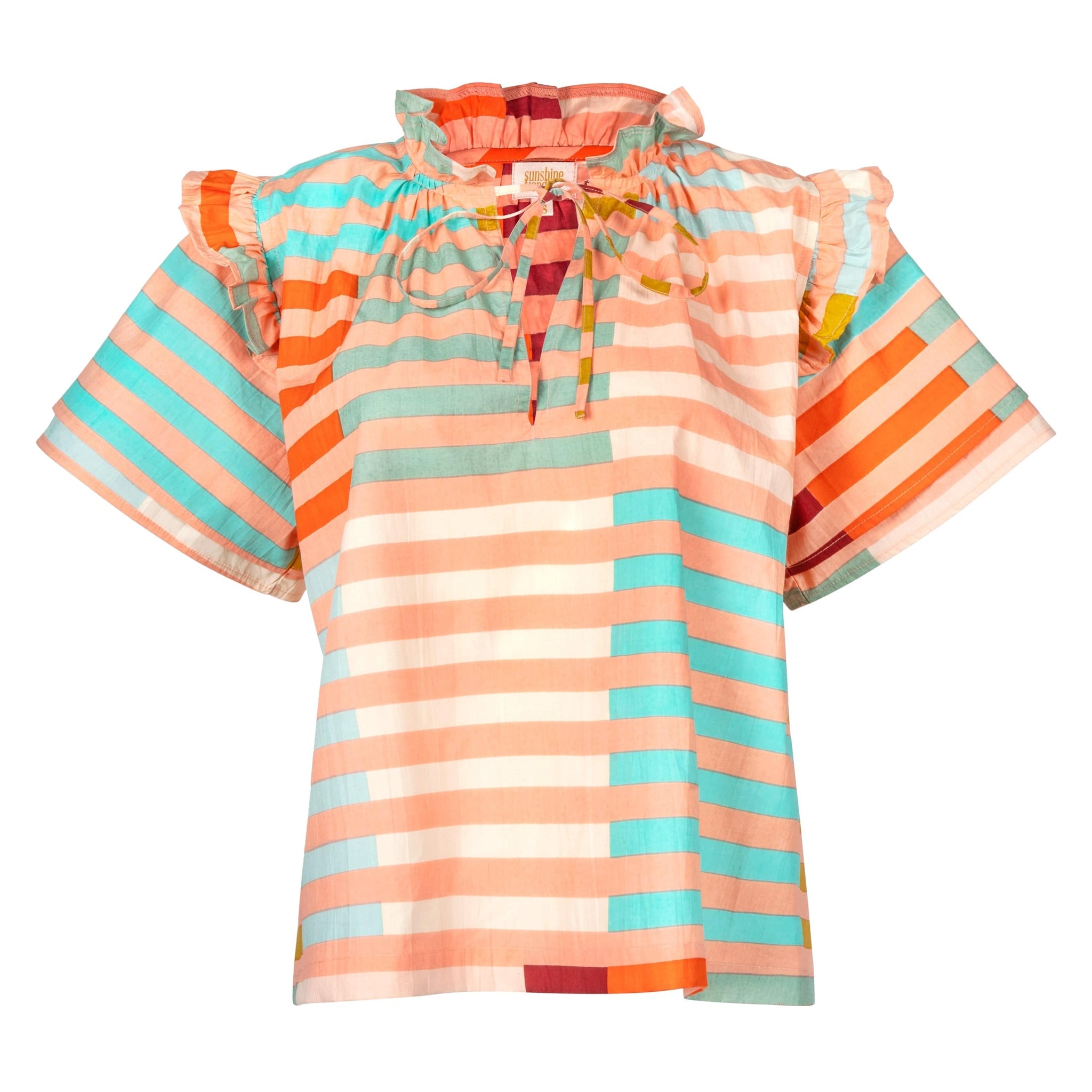 Sunshine Tienda® Apricot Colorful Stripe Gemma Top