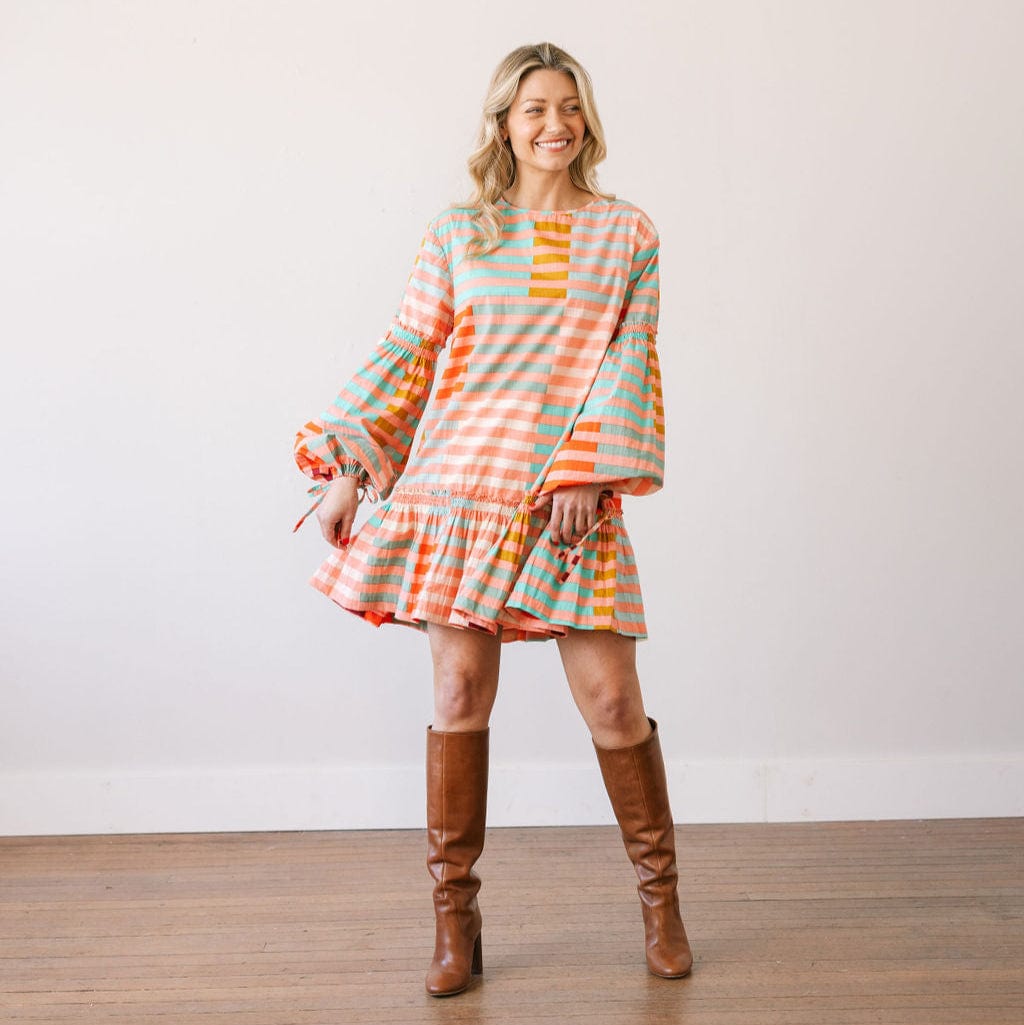 Sunshine Tienda® Apricot Colorful Stripe Khai Mini Dress