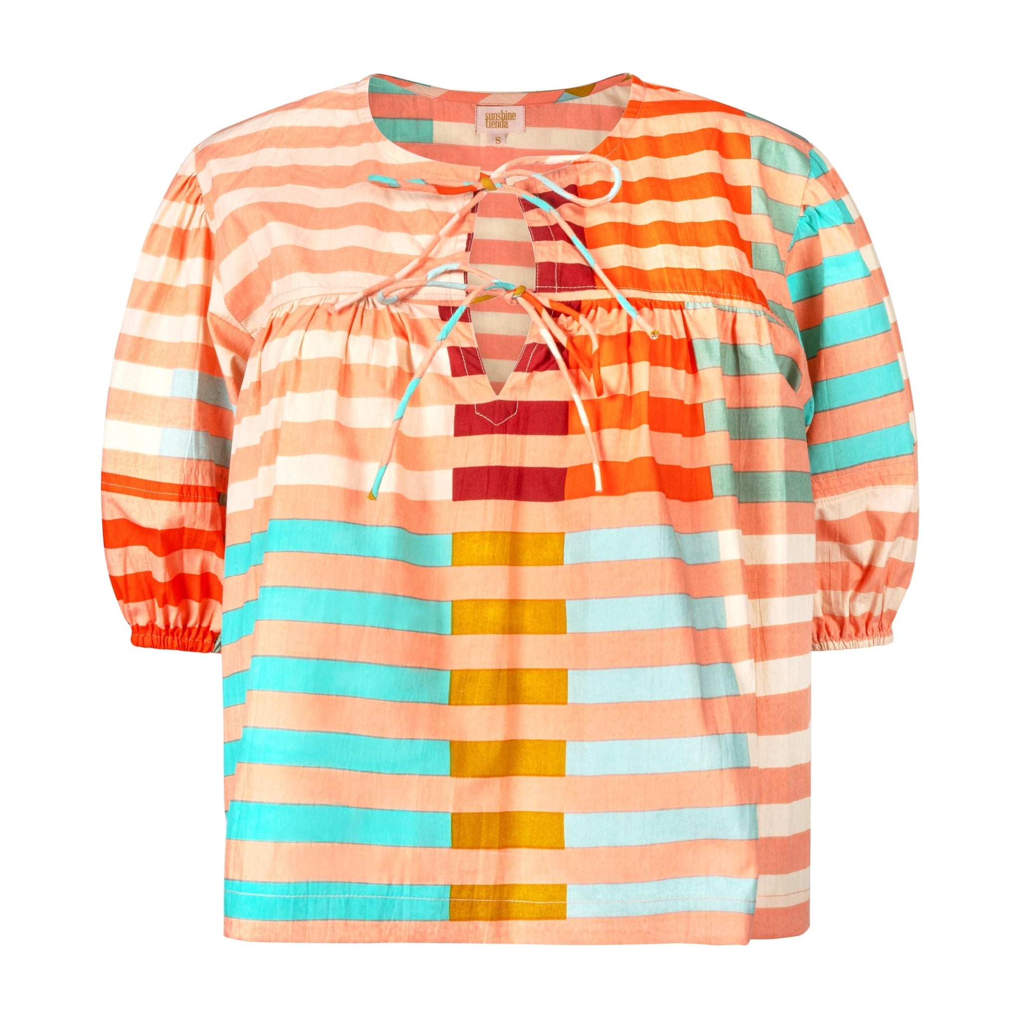 Sunshine Tienda® Apricot Colorful Stripe Mira Top