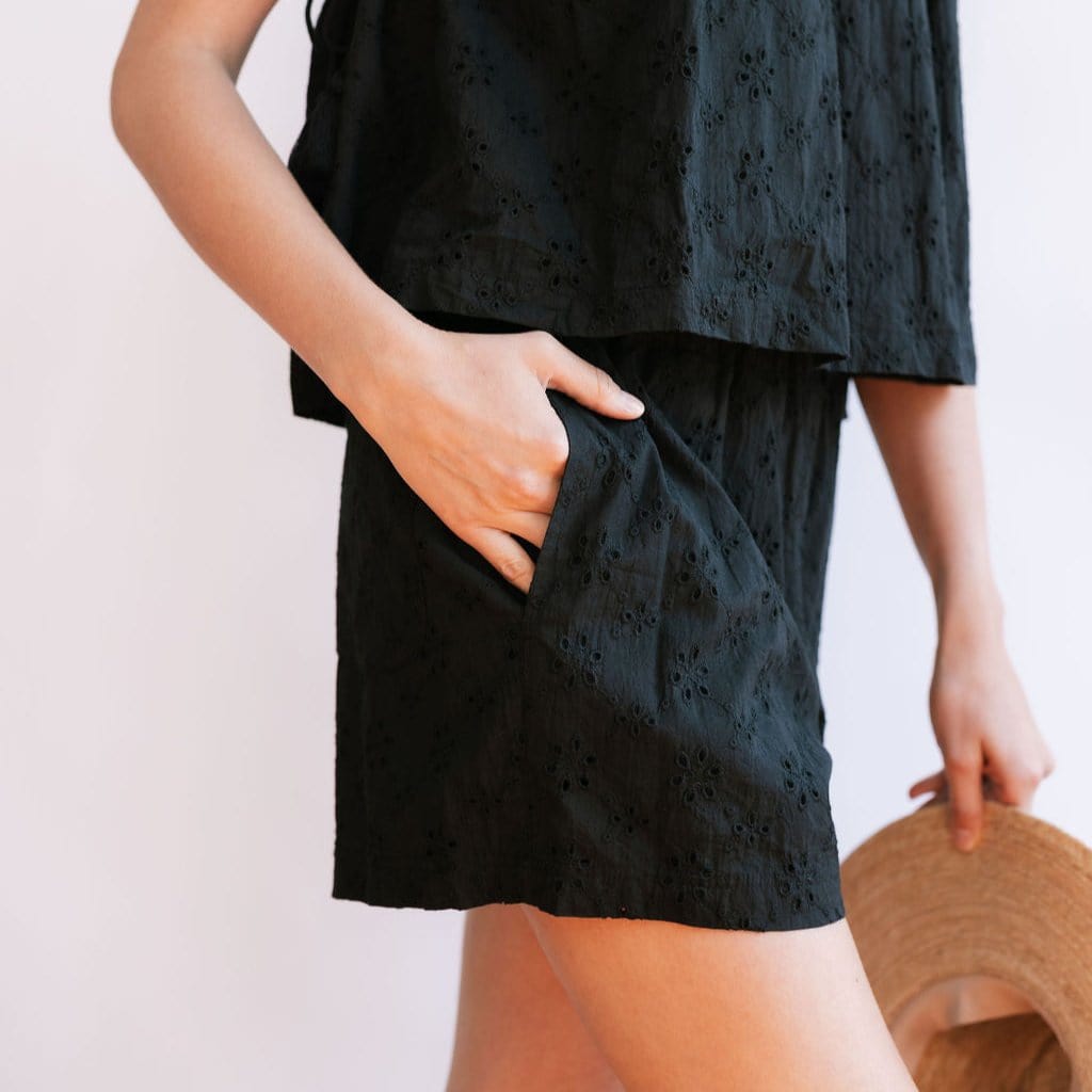Black Eyelet Bermuda Short S Black Eyelet Bermuda Short S