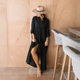 Black Eyelet Swizzle Dress