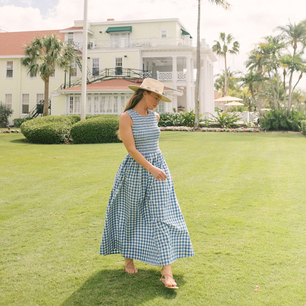 marine dress blue Blue Bay Gingham Marine Dress – Sunshine Tienda®