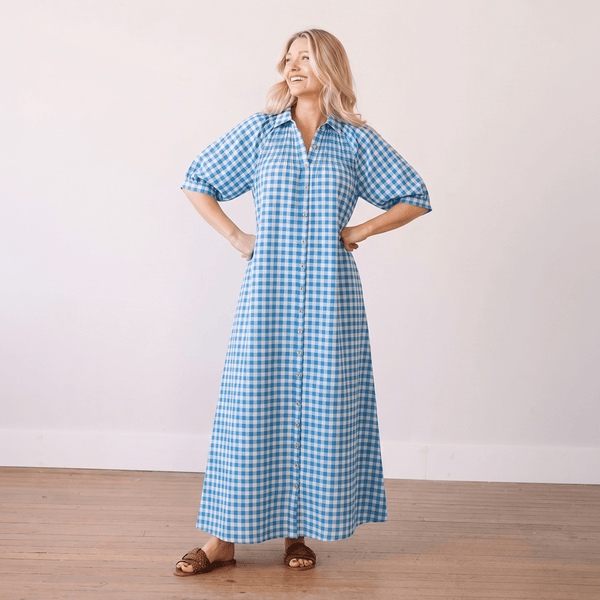 blue oasis dress Bay Gingham XL Fake tan