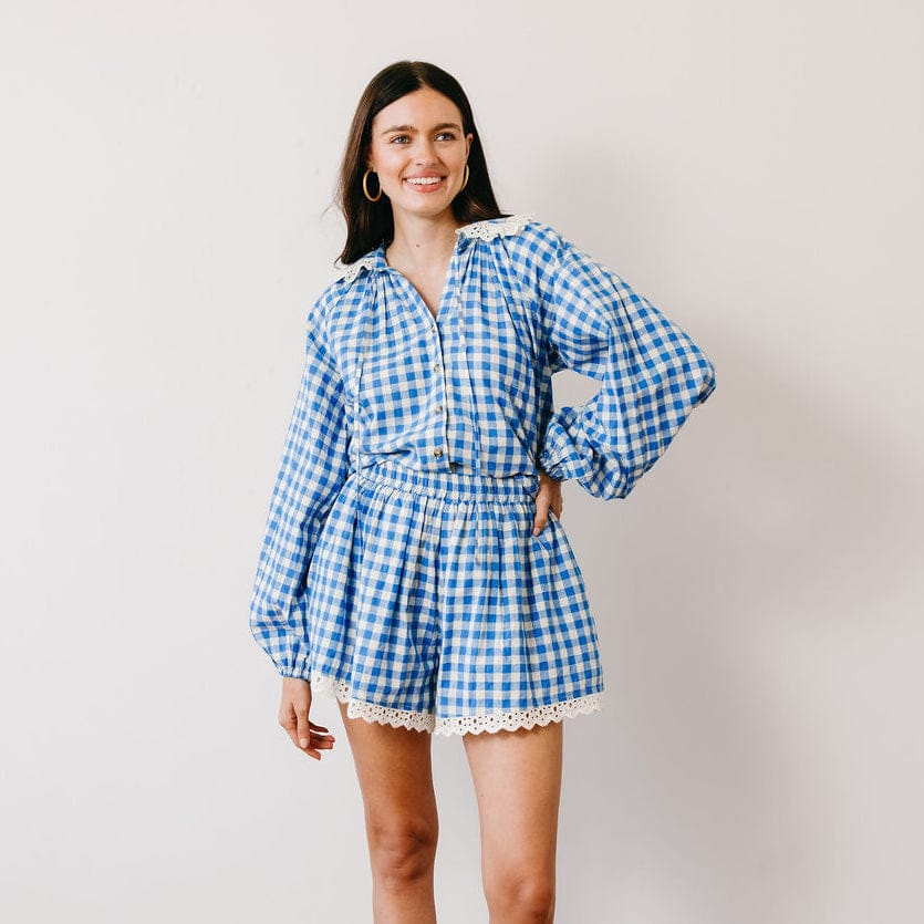 Blue Bay Gingham Willa Short XS