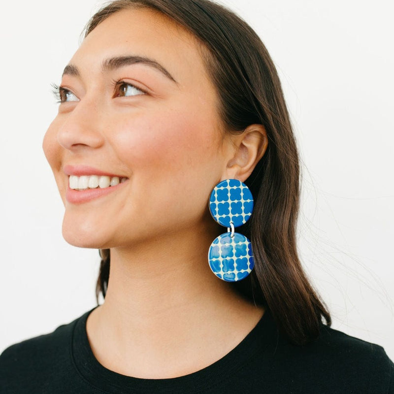 Sunshine Tienda® Blue Dot Double Dangles