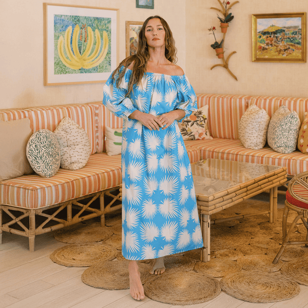 Blue Palm Geo Ace Dress L