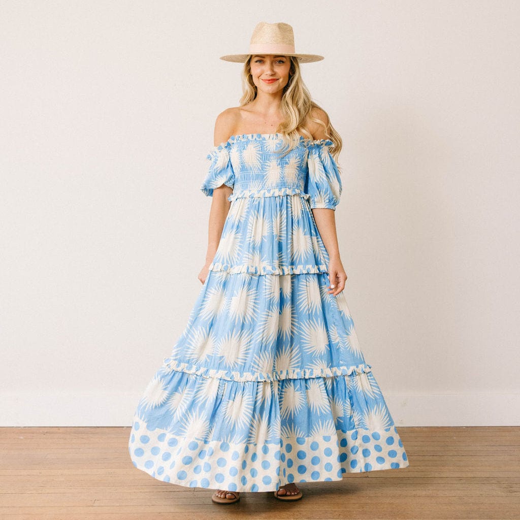 Blue Palm Geo Mara Dress XS