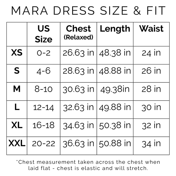 Sunshine Tienda® Blue Palm Geo Mara Dress #sizechart