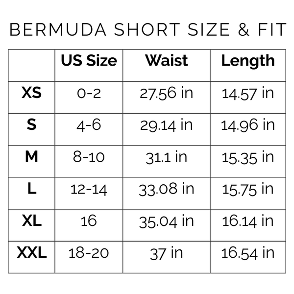 Sunshine Tienda® Cabana Stripe Bermuda Short #sizechart