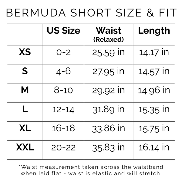 Sunshine Tienda® Castaway Stripe Bermuda Short #sizechart