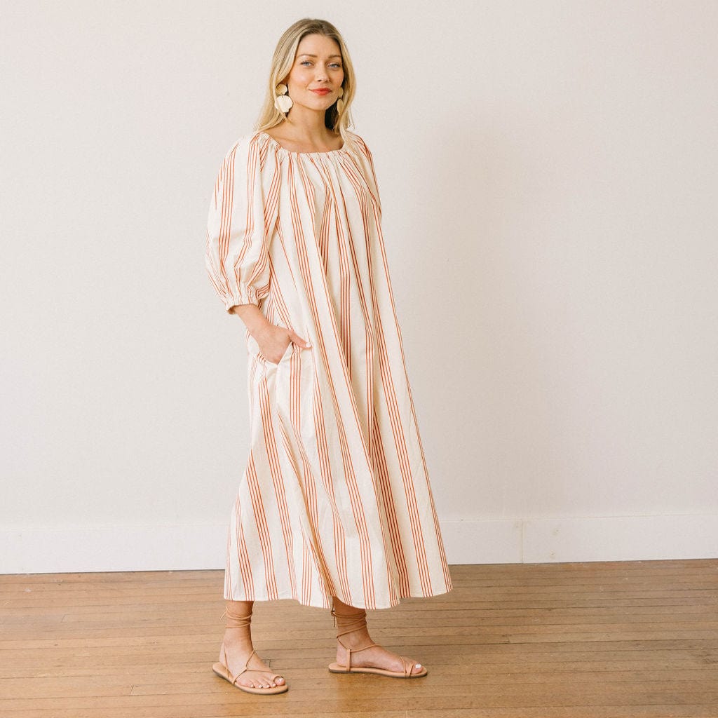 Cherry Pinstripe Ace Dress – Sunshine Tienda®