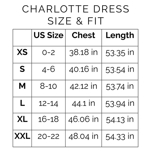 Sunshine Tienda® Coastal Daisies Charlotte Dress #sizechart