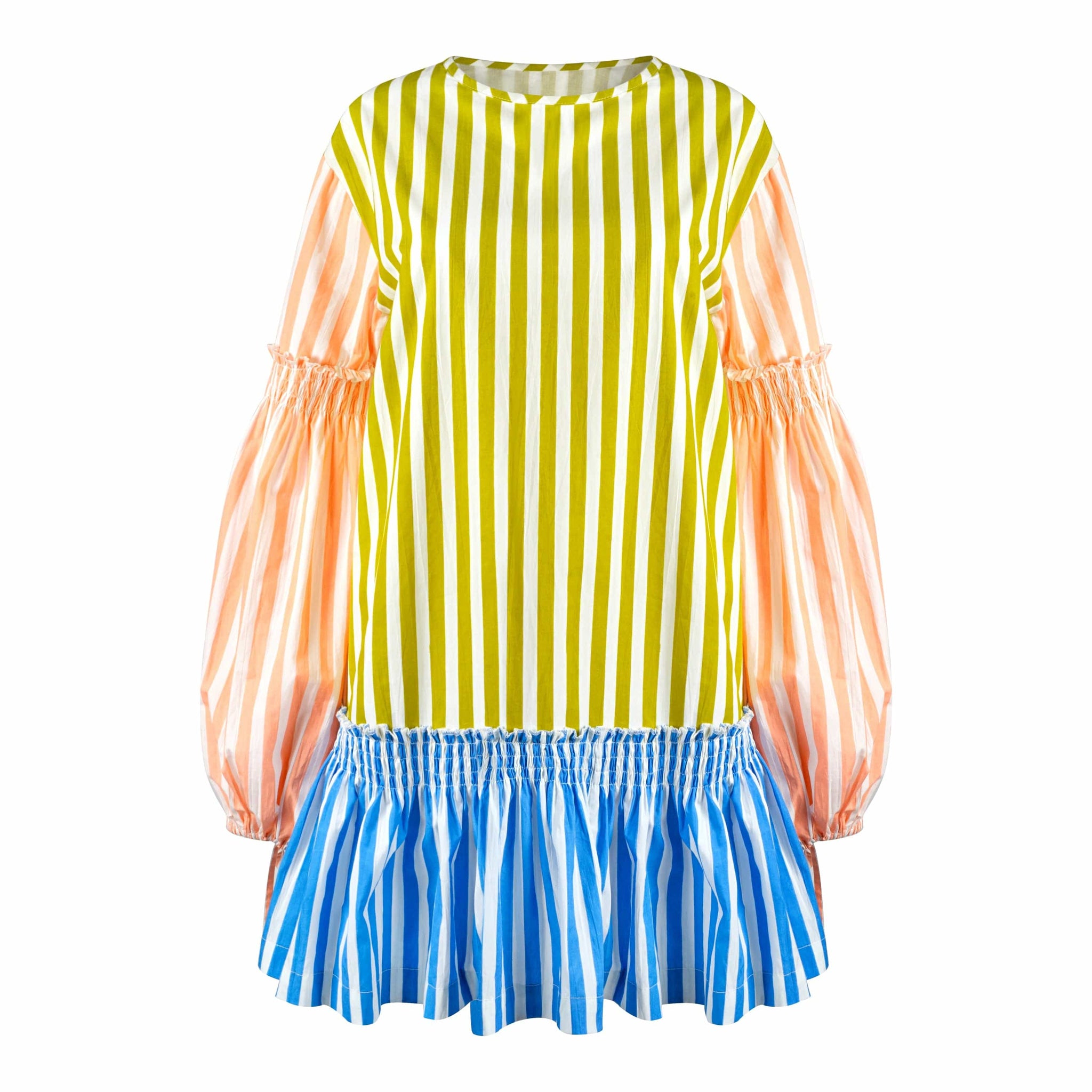 blue and yellow mini dress Luxurious Yellow/Blue Roses Women's Mini Dress Yuliya Magdych XS/S / Yellow/Blue