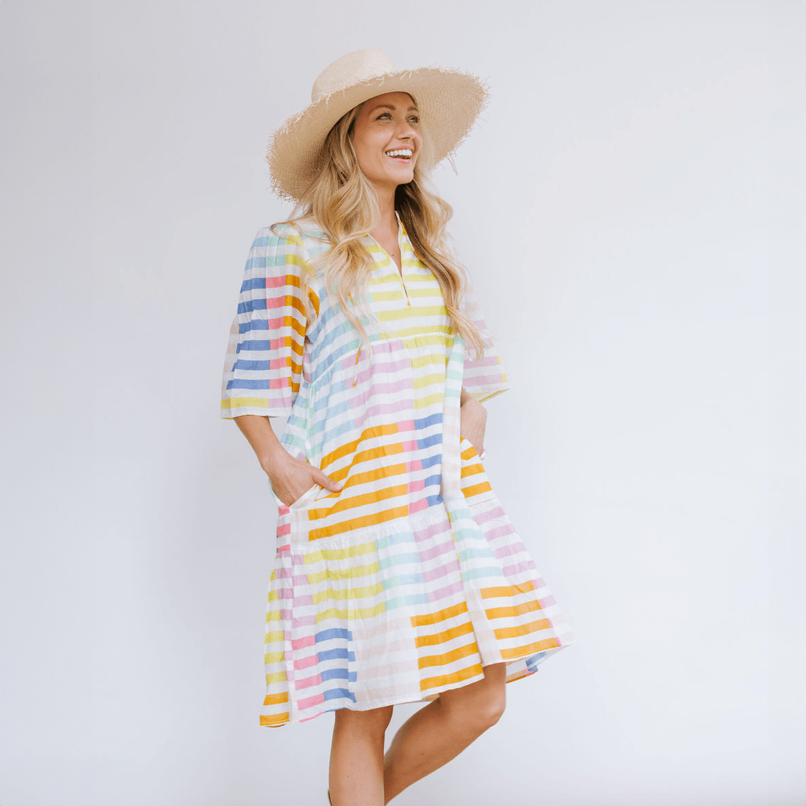 Sunshine Tienda® Colorful Stripe Bondi Dress