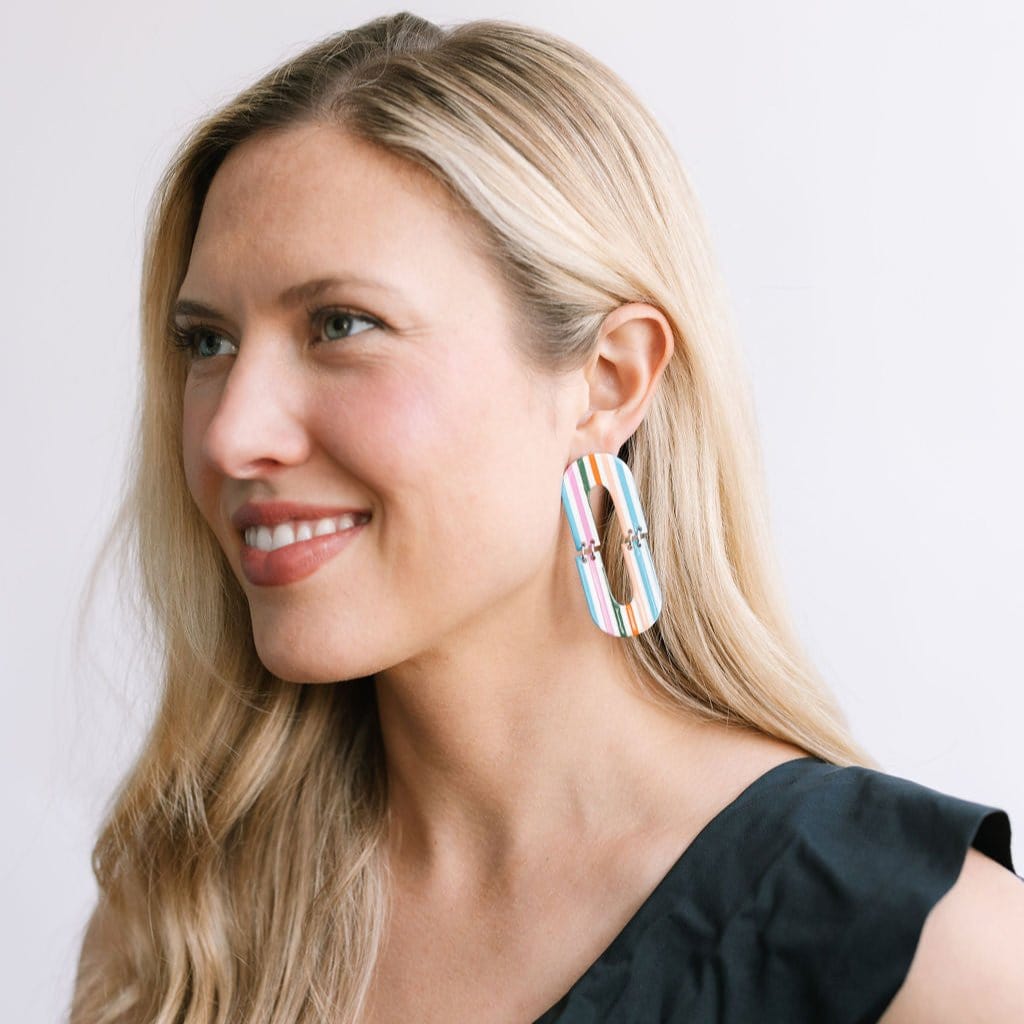 Sunshine Tienda® Colorful Striped Rancher Earrings