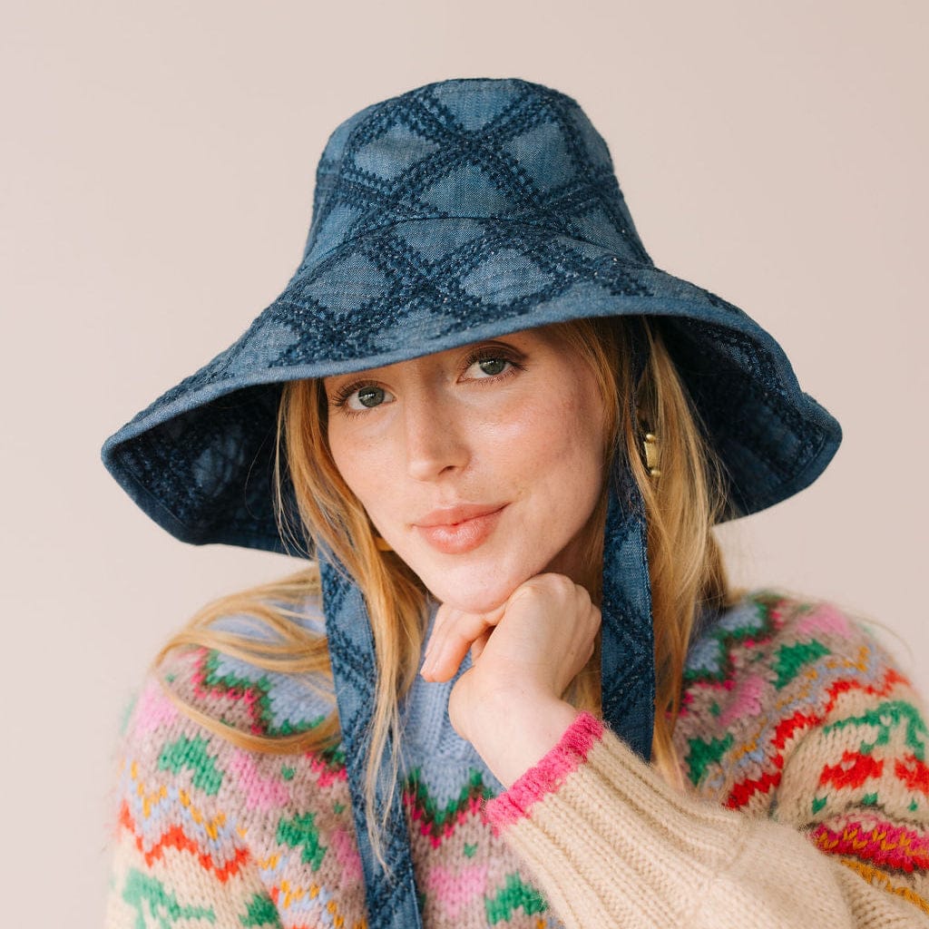 Sunshine Tienda® Denim Eyelet Beachy Bucket Hat