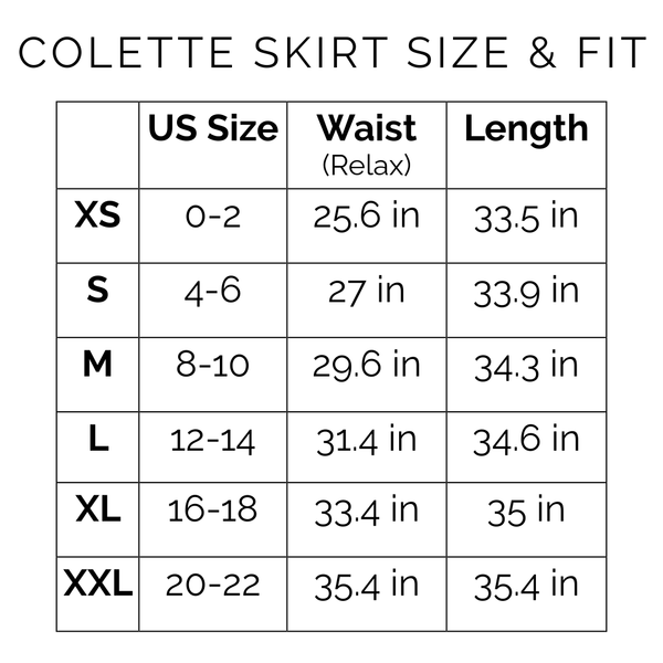 Sunshine Tienda® Denim Eyelet Colette Skirt #sizechart
