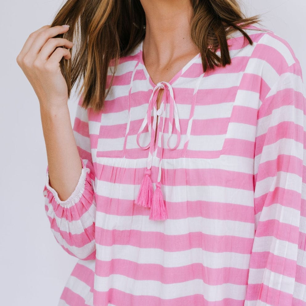 処分セール　vintage stripe dress retrofete Nicole Dress in Tiger Stripe | FWRD