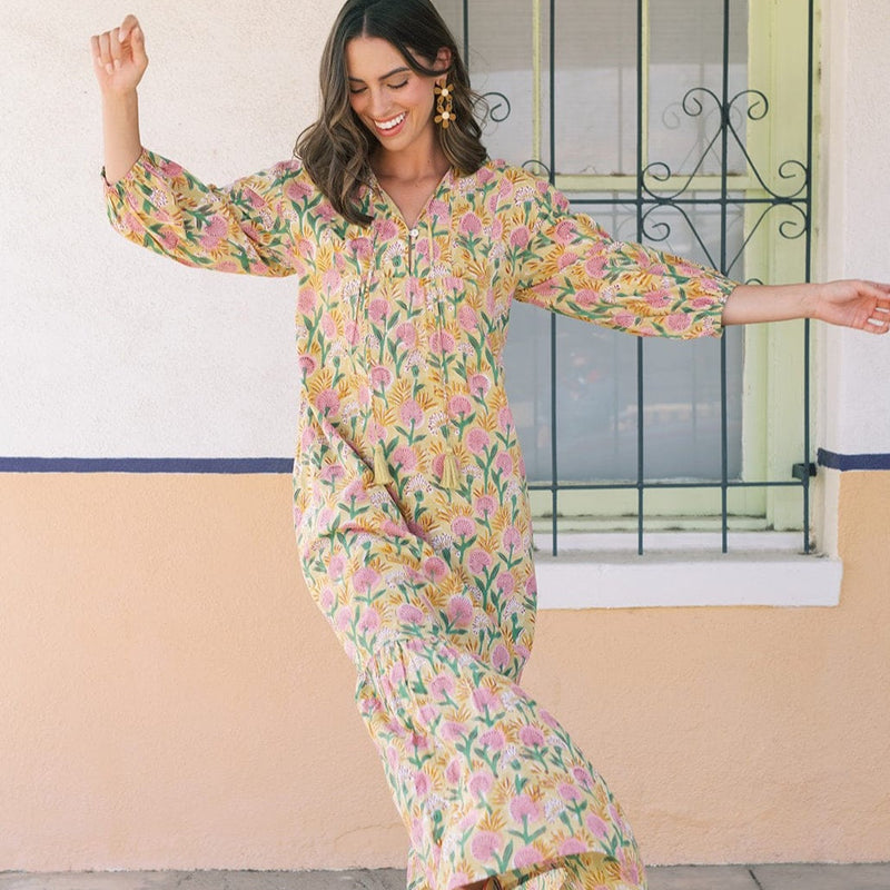 Sunshine Tienda® Fall Marigold Copa Dress