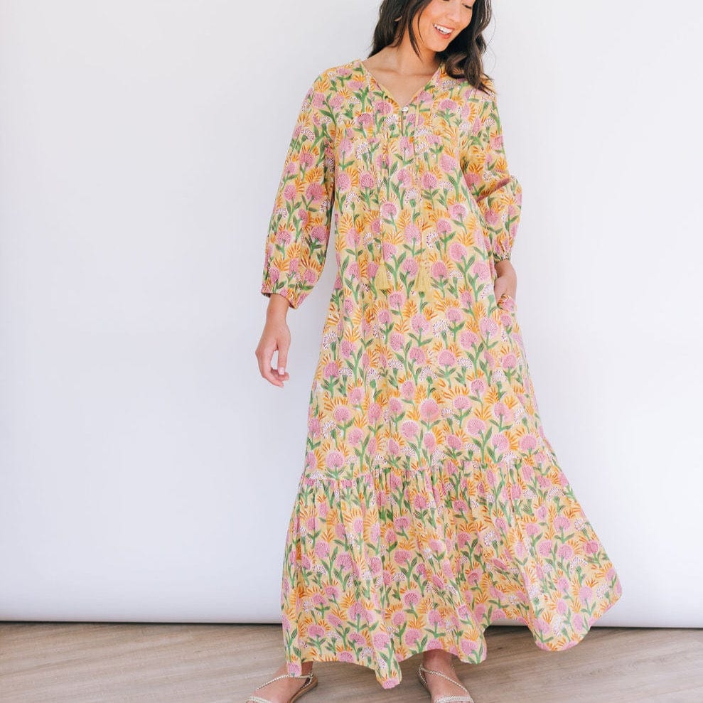 Sunshine Tienda® Fall Marigold Copa Dress
