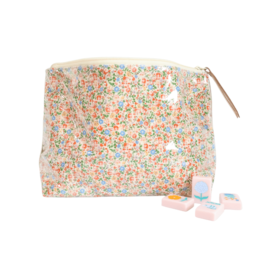 Floral Clear Coated Travel Pouch - Thumbnail 2
