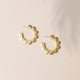 Gold Flower Outline Hoops