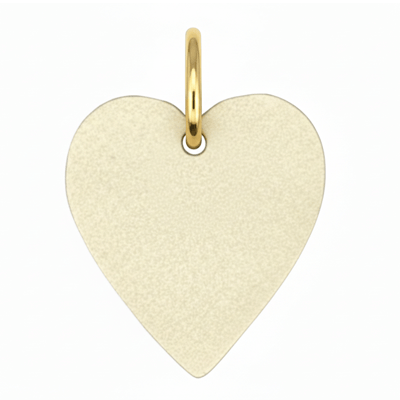 Gold heart-shaped pendant on a white background