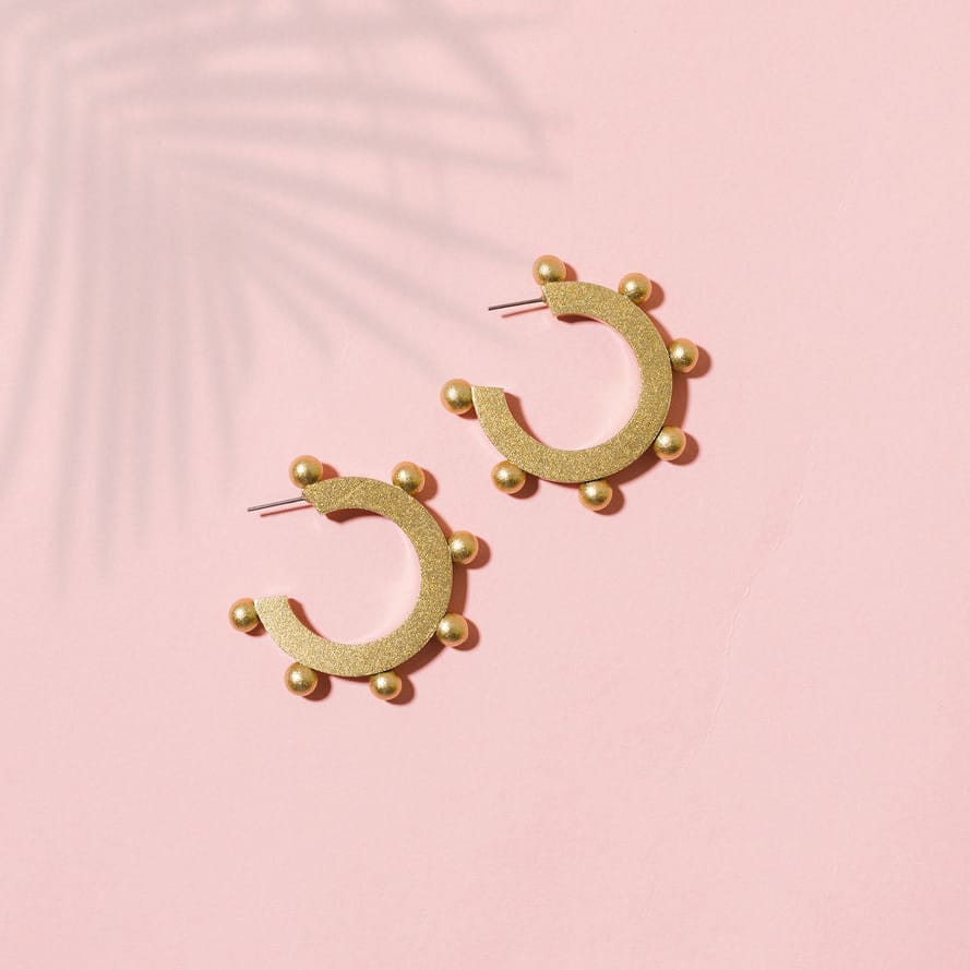 Sunshine Tienda® Gold Metallic Bead Hoops