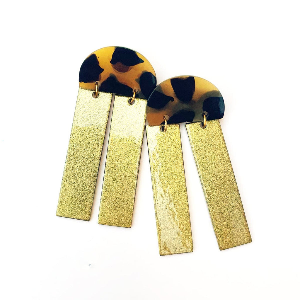 Sunshine Tienda® Gold Metallic Sunrise Dangle Earrings